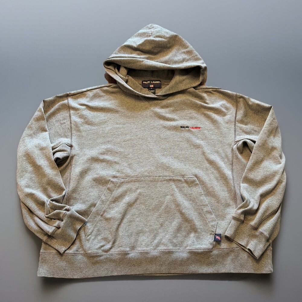 Vintage Polo Sport Ralph Lauren Hoodie Women L Hip Hop Streetwear Rare Flag